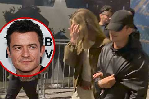 Orlando Bloom Exits Super Bowl Arm-in-Arm With Swiss Model Luisa Laemmel