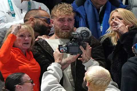Overwhelmed Jake Paul cries as fiancée Jutta Leerdam wins first Olympic gold medal