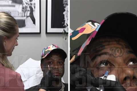 Blueface Gets Injury Fixed After Taking Elbow to Face in Sparring Session