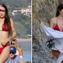 Sami Sheen Sizzles in Red Bikini at Malibu Beach