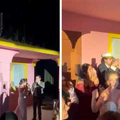 Partying in Bad Bunny's Super Bowl Casita at Mexico Wedding, on Video