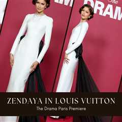 Something New: Zendaya Stuns in White Louis Vuitton Gown with Black Train at ‘The Drama’ Paris..