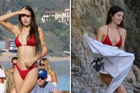 Sami Sheen Sizzles in Red Bikini at Malibu Beach