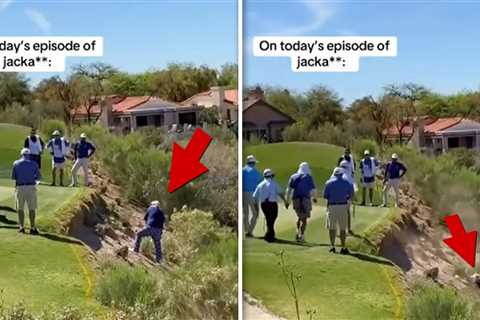 John Daly Takes Hilarious Tumble On Golf Course After Shot, Caught On Video