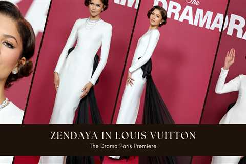 Something New: Zendaya Stuns in White Louis Vuitton Gown with Black Train at ‘The Drama’ Paris..