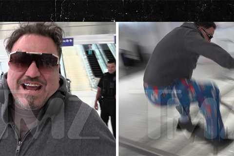 Bam Margera Tries to Ollie Over 8 Stairs at LAX, On Video