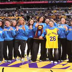 The champs are here! UCLA women’s basketball team honored at Lakers-Thunder game