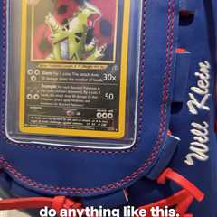 Dodgers pitcher snares custom glove with Pokemon card implant
