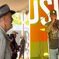 Tom Hanks Rocks Along to Son Chet's Stagecoach Performance