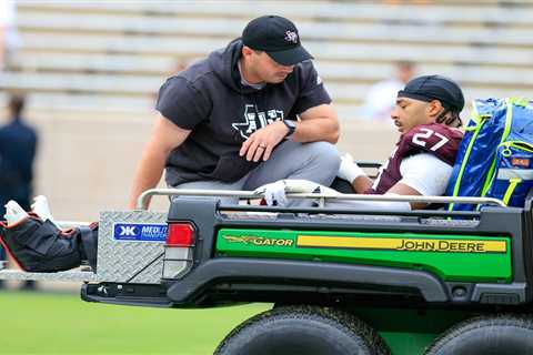 Texas A&M captain Daymion Sanford carted off field in scary spring game moment