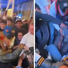 J.R. Smith Trampled By Knicks Fans Outside MSG After Game 1 Win