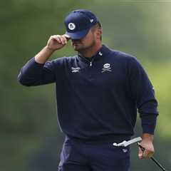 Bryson DeChambeau’s tee shot lands on stairs during disastrous PGA Championship round