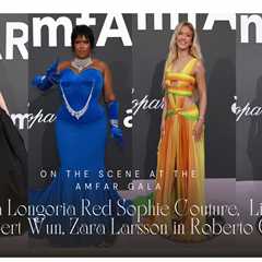 On the Scene at the amfAR Cannes Gala: Eva Longoria in Red Sophie Couture, Heidi Klum in Black..