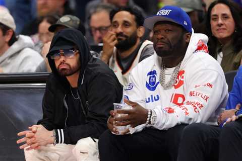 Eminem & 50 Cent Reunite Courtside at Detroit Pistons Playoff Game: ‘There Is Nothing Like It’