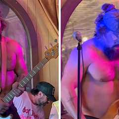 Jason Momoa Goes Shirtless To Shred On A Guitar With His Band