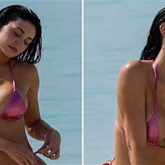 Kylie Jenner Shows Off Her Curves In A Micro Pink Bikini In Turks & Caicos