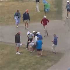 Fan picks up Rory McIlroy’s ball after wayward shot in wild US Open scene