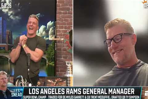 Rams GM Les Snead implores Pat McAfee to ‘continue texting Aaron Donald’ after comeback tease