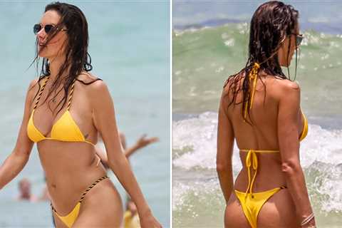 Alessandra Ambrosio Shows Off Bikini Bod At the Beach
