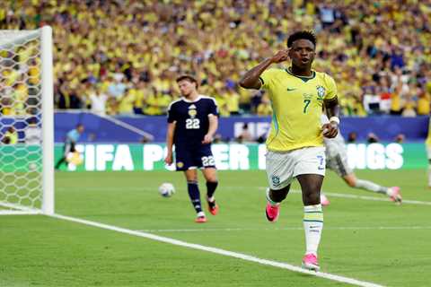 Vinicius Junior scores twice as Brazil blanks Scotland to reach World Cup knockout stage