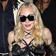 Madonna Stuns in Lacy Dress at London Party with Kids Rocco and Lourdes