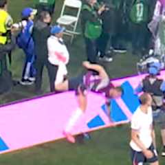 England midfielder suffers freak injury during ‘Wonderwall’  celebration in bizarre World Cup scene