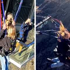 Sydney Sweeney & Scooter Braun Bungee Jump Off New Zealand Cliff Together