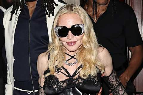 Madonna Stuns in Lacy Dress at London Party with Kids Rocco and Lourdes