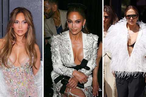 Jennifer Lopez Turns Heads with Plunging Neckline at Paris Fashion Week