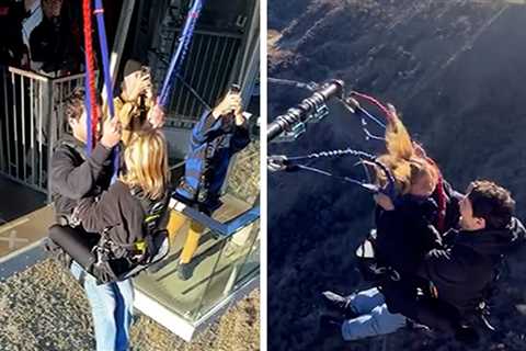 Sydney Sweeney & Scooter Braun Bungee Jump Off New Zealand Cliff Together