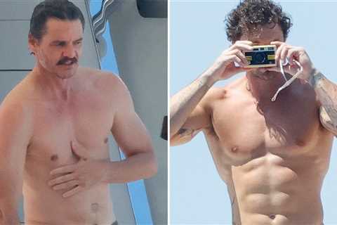 Pedro Pascal Goes Shirtless on Yacht With Male Model Christian Hogue in Spain