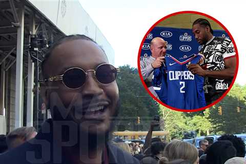 Carmelo Anthony Laughs Off Clippers Scandal Questions at NYFW